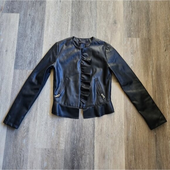 ZARA FAUX LEATHER JACKET - Picture 7 of 15